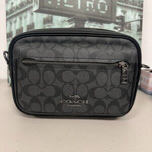 Coach CJ510 Elias Crossbody In Signature Canvas IN Charcoal